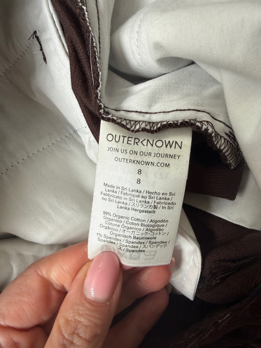NWT Outerknown Chocolate Brown Flared Corduroy Pants - Picture 5 of 7